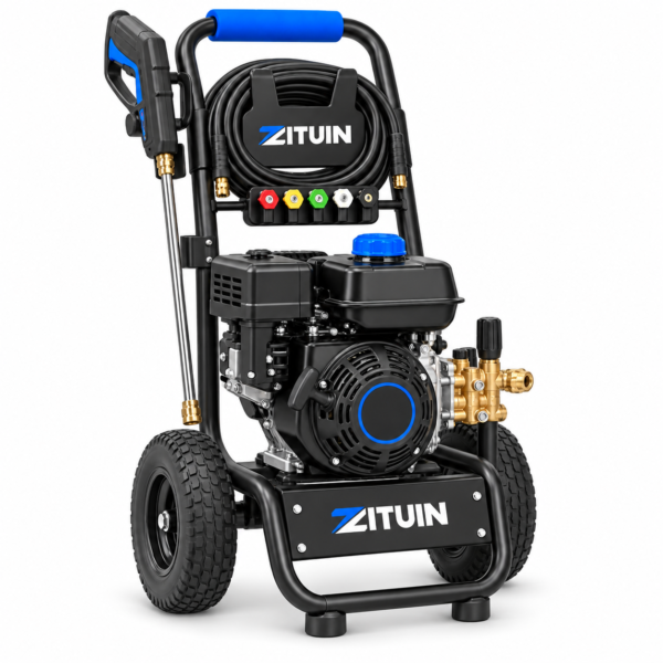 Zituin P3000 Gas Pressure Washer – 3000 PSI, 2.5 GPM, 5 Quick-Connect Nozzles, 25 ft Hose